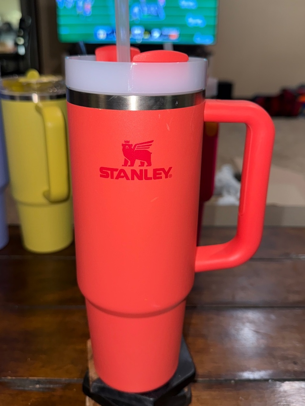 Stanley 30oz Quencher H2.0 FlowState Hot Coral Tumbler Lid Straw
